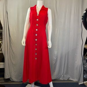 Coldwater Creek Bright Red Linen/Rayon dress.